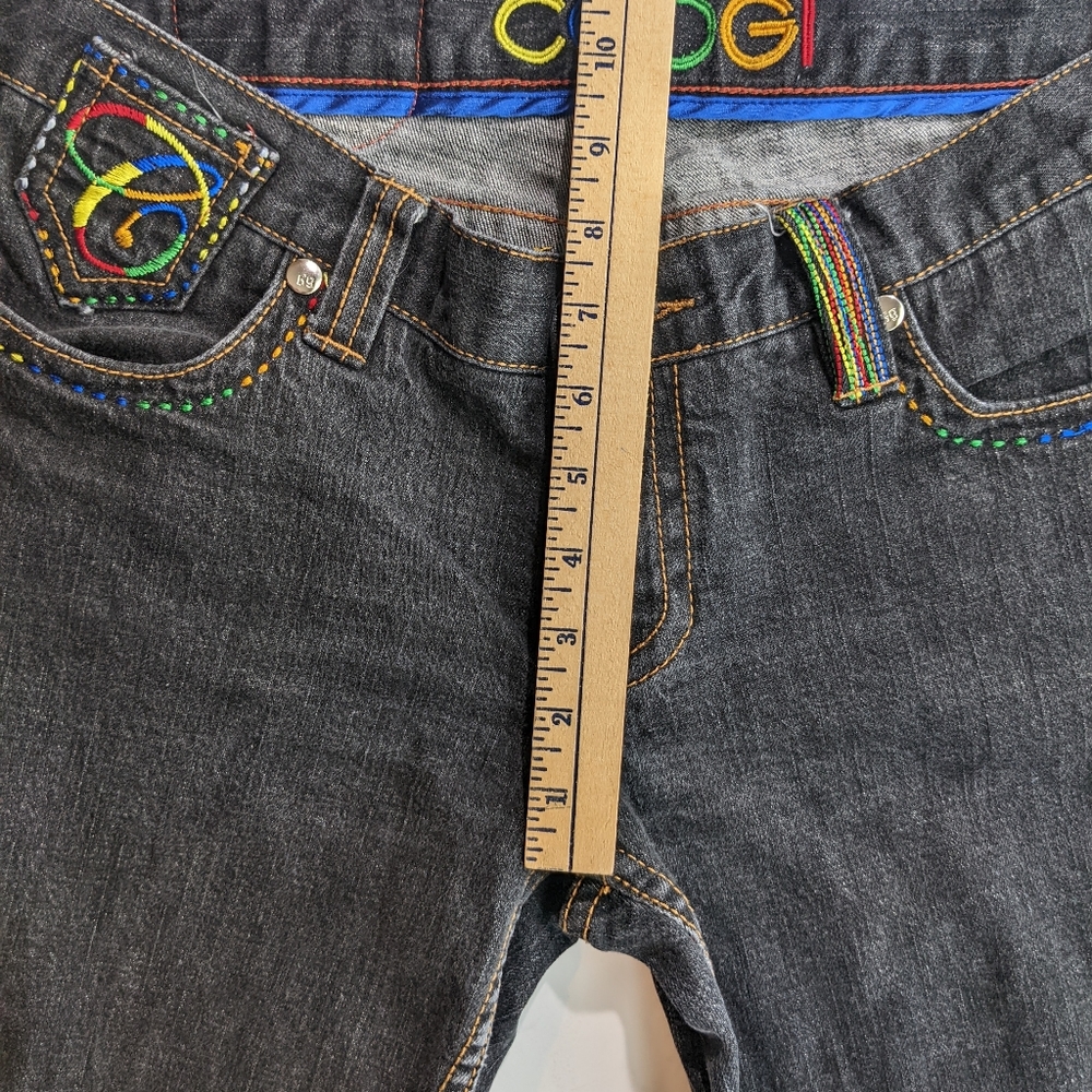 COOGI Dark Wash" Rainbow Boogie" 13 Multicolor Embroidery Stitching Logo EUC - Picture 8 of 13